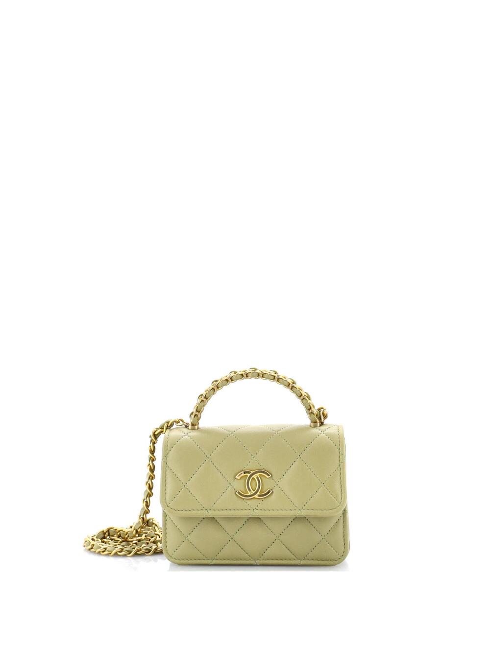 Chanel Woven Top Handle Cc Flap Clutch #241222C41B